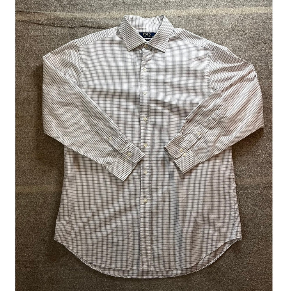 Polo Ralph Lauren Classic Fit Dress Shirt 16.5 32/33 Windowpane Check Preppy